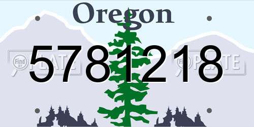 5781218 Oregon License Plate