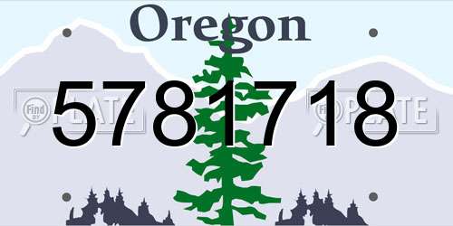 5781718 Oregon License Plate