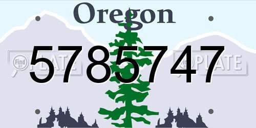 5785747 Oregon License Plate
