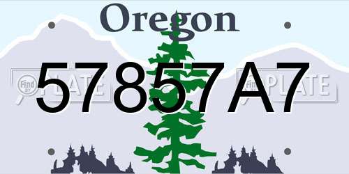 57857A7 Oregon License Plate