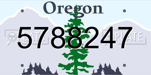 5788247 Oregon License Plate
