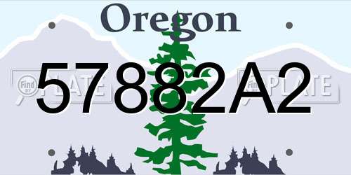 57882A2 Oregon License Plate