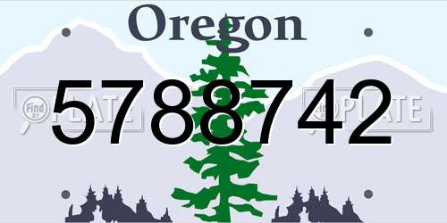 5788742 Oregon License Plate
