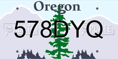 578DYQ Oregon License Plate