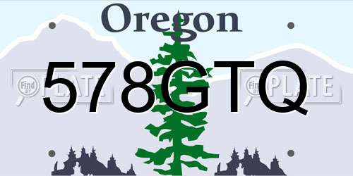 578GTQ Oregon License Plate