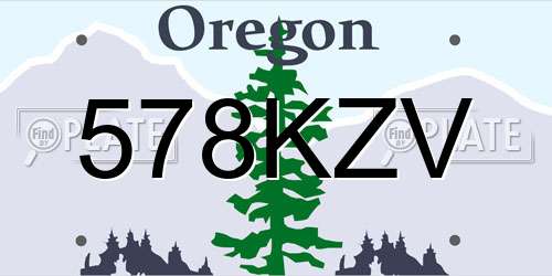 578KZV Oregon License Plate