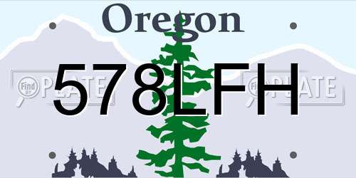 578LFH Oregon License Plate