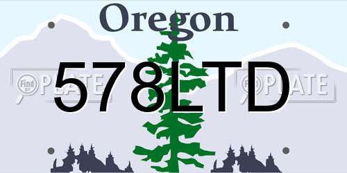 578LTD Oregon License Plate