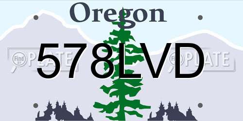 578LVD Oregon License Plate
