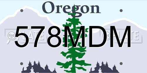 578MDM Oregon License Plate