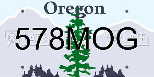 578MOG Oregon License Plate