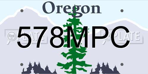 578MPC Oregon License Plate