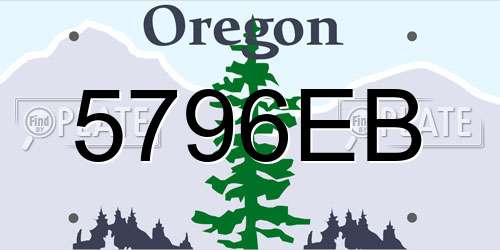5796EB Oregon License Plate
