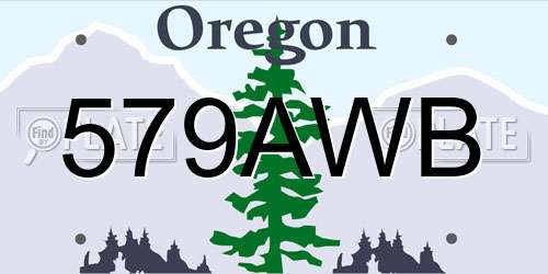 579AWB Oregon License Plate