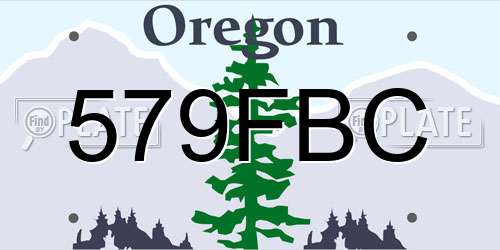 579FBC Oregon License Plate