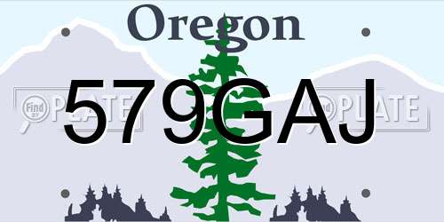 579GAJ Oregon License Plate