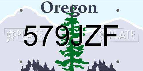 579JZF Oregon License Plate