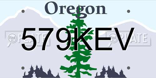 579KEV Oregon License Plate