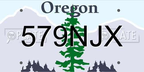 579NJX Oregon License Plate
