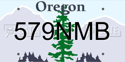 579NMB Oregon License Plate