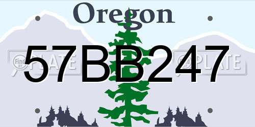 57BB247 Oregon License Plate