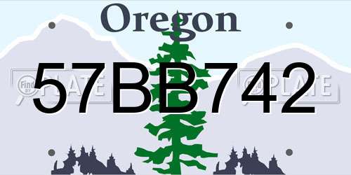 57BB742 Oregon License Plate