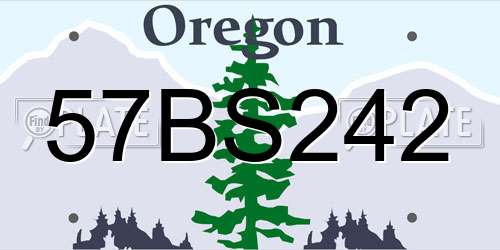 57BS242 Oregon License Plate