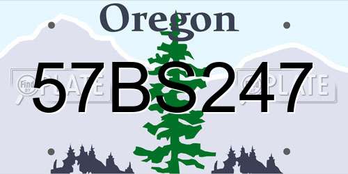 57BS247 Oregon License Plate