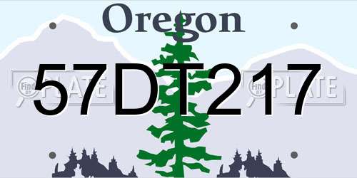 57DT217 Oregon License Plate