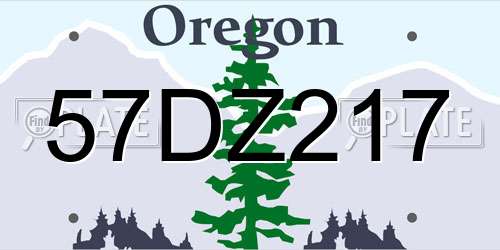 57DZ217 Oregon License Plate