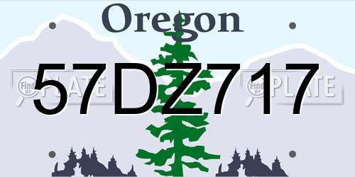 57DZ717 Oregon License Plate