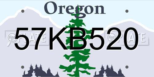 57KB520 Oregon License Plate