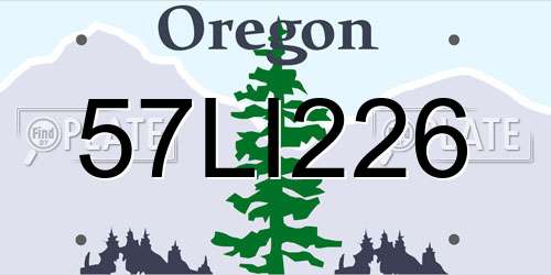 57LI226 Oregon License Plate