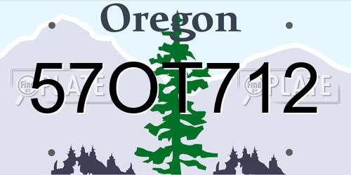 57OT712 Oregon License Plate