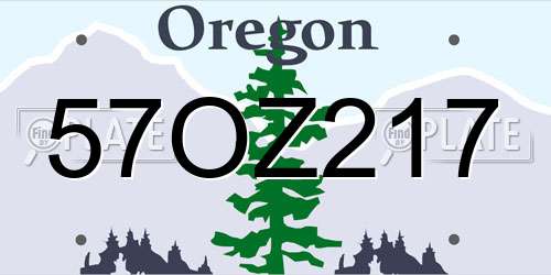 57OZ217 Oregon License Plate