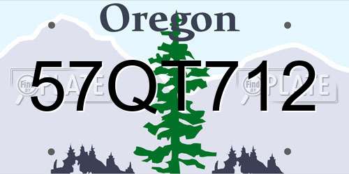 57QT712 Oregon License Plate
