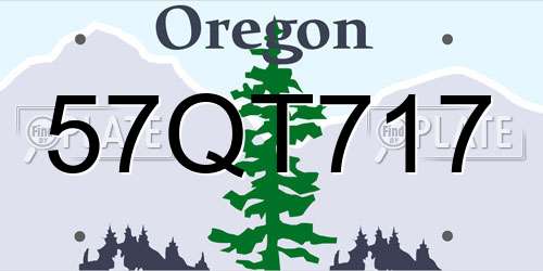 57QT717 Oregon License Plate