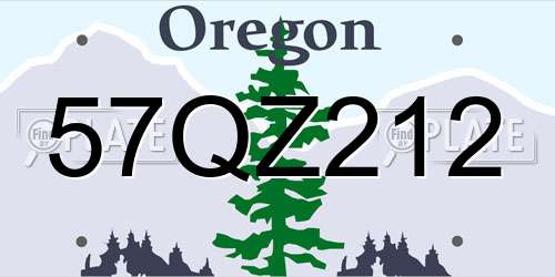 57QZ212 Oregon License Plate