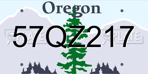 57QZ217 Oregon License Plate