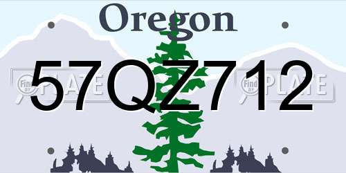 57QZ712 Oregon License Plate