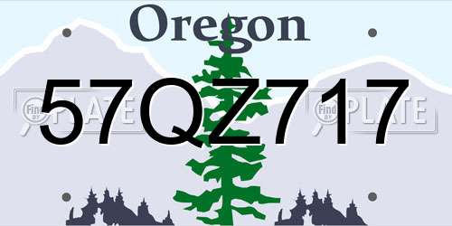57QZ717 Oregon License Plate