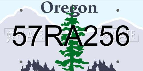 57RA256 Oregon License Plate