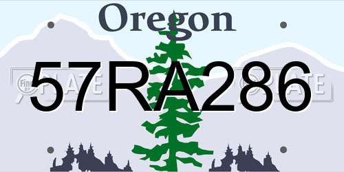 57RA286 Oregon License Plate