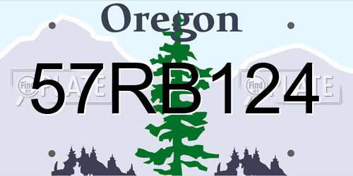 57RB124 Oregon License Plate