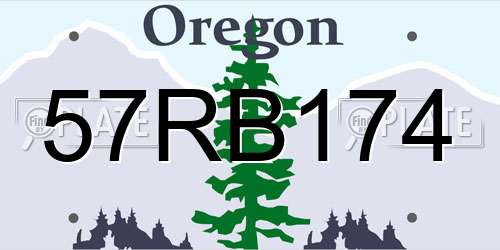 57RB174 Oregon License Plate