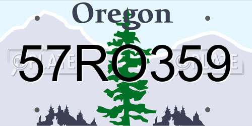 57RO359 Oregon License Plate