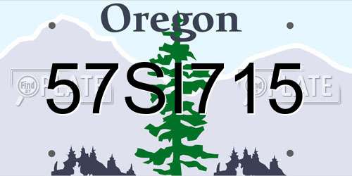 57SI715 Oregon License Plate