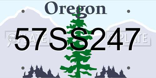57SS247 Oregon License Plate