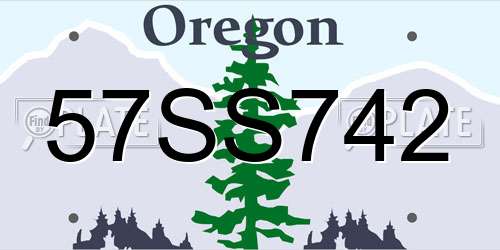 57SS742 Oregon License Plate