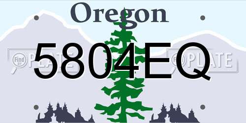 5804EQ Oregon License Plate